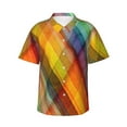 thumbnail image 1 of Kll Men'S Hawaiian Shirt Short Sleeve Button Down Beach Shirts-Abstract Watercolors Tartan, 1 of 7
