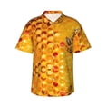 thumbnail image 1 of Kll Men'S Hawaiian Shirt Short Sleeve Button Down Beach Shirts-Bees On Hive Honeycomb, 1 of 7
