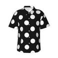thumbnail image 1 of Kll Men'S Hawaiian Shirt Short Sleeve Button Down Beach Shirts-Black And White Polka Dot, 1 of 8