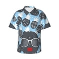 thumbnail image 1 of Kll Men'S Hawaiian Shirt Short Sleeve Button Down Beach Shirts-Black Head Woman With Pineapple Hair, 1 of 7