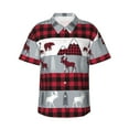 thumbnail image 1 of Kll Men'S Hawaiian Shirt Short Sleeve Button Down Beach Shirts-Buffalo Plaid Forest, 1 of 7