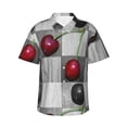 thumbnail image 1 of Kll Men'S Hawaiian Shirt Short Sleeve Button Down Beach Shirts-Cherries Laid, 1 of 7