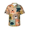 thumbnail image 1 of Kll Men'S Hawaiian Shirt Short Sleeve Button Down Beach Shirts-Colorful Dogs, 1 of 7