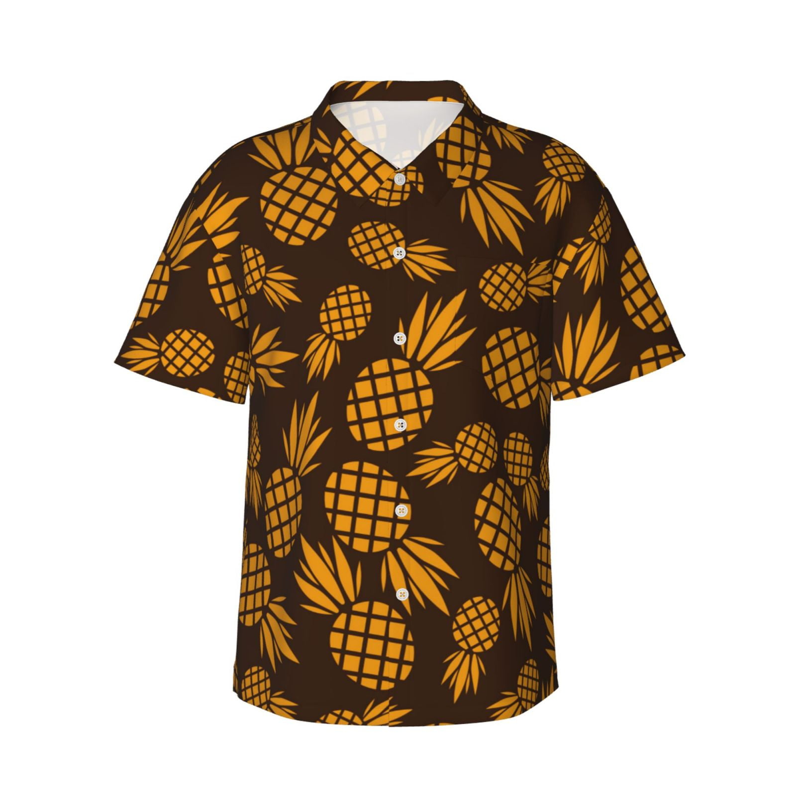 Hawaiian Pineapple Print Men's Short Sleeve Shirt