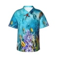 thumbnail image 1 of Kll Men'S Hawaiian Shirt Short Sleeve Button Down Beach Shirts-Corals And Tropical Fish, 1 of 7