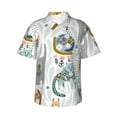 thumbnail image 1 of Kll Men'S Hawaiian Shirt Short Sleeve Button Down Beach Shirts-Cute Colorful Animal, 1 of 7