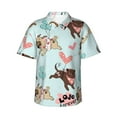 thumbnail image 1 of Kll Men'S Hawaiian Shirt Short Sleeve Button Down Beach Shirts-Cute Pug Dogs, 1 of 8