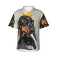 thumbnail image 1 of Kll Men'S Hawaiian Shirt Short Sleeve Button Down Beach Shirts-Dachshund Sitting In Bathtub, 1 of 8