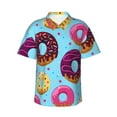 thumbnail image 1 of Kll Men'S Hawaiian Shirt Short Sleeve Button Down Beach Shirts-Donuts, 1 of 1