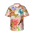 thumbnail image 1 of Kll Men'S Hawaiian Shirt Short Sleeve Button Down Beach Shirts-Flowers And Birds Watercolor, 1 of 7