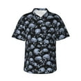 thumbnail image 1 of Kll Men'S Hawaiian Shirt Short Sleeve Button Down Beach Shirts-Gothic Skull, 1 of 7