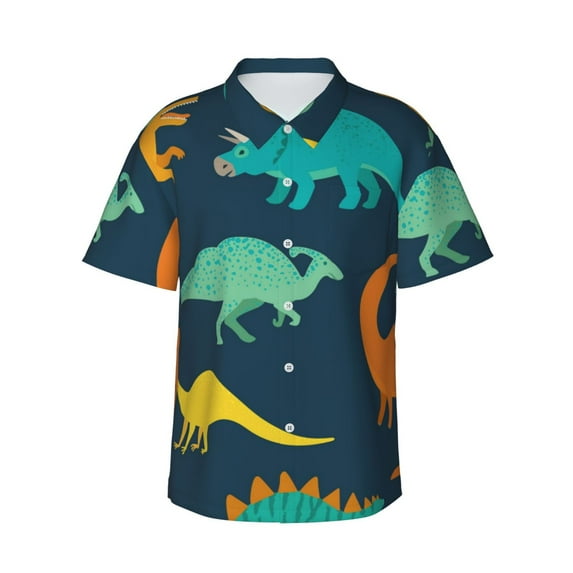 Kll Men'S Hawaiian Shirt Short Sleeve Button Down Beach Shirts-Hand Drawn Seamless