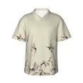 thumbnail image 1 of Kll Men'S Hawaiian Shirt Short Sleeve Button Down Beach Shirts-Japanese White Cranes, 1 of 7