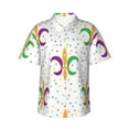 thumbnail image 1 of Kll Men'S Hawaiian Shirt Short Sleeve Button Down Beach Shirts-Mardi Gras Carnival1, 1 of 8