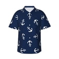 thumbnail image 1 of Kll Men'S Hawaiian Shirt Short Sleeve Button Down Beach Shirts-Nautical Themed Simple Anchors, 1 of 7