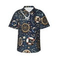 thumbnail image 1 of Kll Men'S Hawaiian Shirt Short Sleeve Button Down Beach Shirts-Nautical, 1 of 7
