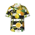 thumbnail image 1 of Kll Men'S Hawaiian Shirt Short Sleeve Button Down Beach Shirts-Orange And Lemon, 1 of 7