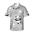 thumbnail image 1 of Kll Men'S Hawaiian Shirt Short Sleeve Button Down Beach Shirts-Pandasbetween Clouds And Stars, 1 of 7
