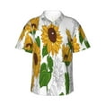 thumbnail image 1 of Kll Men'S Hawaiian Shirt Short Sleeve Button Down Beach Shirts-Plump Sunflower And Sketch, 1 of 7