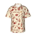 thumbnail image 1 of Kll Men'S Hawaiian Shirt Short Sleeve Button Down Beach Shirts-Red Wine, 1 of 7