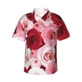 thumbnail image 1 of Kll Men'S Hawaiian Shirt Short Sleeve Button Down Beach Shirts-Rose, 1 of 7