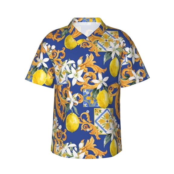 Kll Men'S Hawaiian Shirt Short Sleeve Button Down Beach Shirts-Sicilian Style