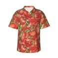thumbnail image 1 of Kll Men'S Hawaiian Shirt Short Sleeve Button Down Beach Shirts-Strawberry, 1 of 8