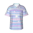 thumbnail image 1 of Kll Men'S Hawaiian Shirt Short Sleeve Button Down Beach Shirts-Striped Gradient, 1 of 8
