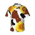 thumbnail image 1 of Kll Men'S Hawaiian Shirt Short Sleeve Button Down Beach Shirts-Sunflower Cow, 1 of 7