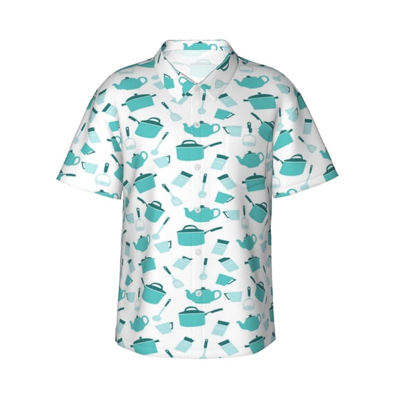 Kll Men'S Hawaiian Shirt Short Sleeve Button Down Beach Shirts-Utensiles