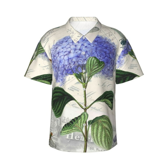 Kll Men'S Hawaiian Shirt Short Sleeve Button Down Beach Shirts-Vintage Flower