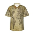 thumbnail image 1 of Kll Men'S Hawaiian Shirt Short Sleeve Button Down Beach Shirts-Vintage World Map, 1 of 7