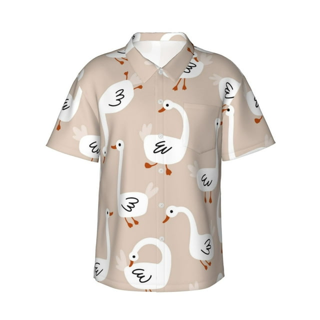 Kll Men'S Hawaiian Shirt Short Sleeve Button Down Beach Shirts-White ...