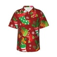thumbnail image 1 of Kll Men'S Hawaiian Shirt Short Sleeve Button Down Beach Shirts-X-Mas And New Year, 1 of 7