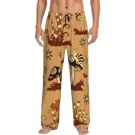 Kll Mens Pajama Pants For Men,Mens Lounge Pants,Funny Gifts For Men,Men'S Pajama Bottoms-Brown Mushrooms