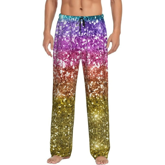 Kll Mens Pajama Pants For Men,Mens Lounge Pants,Funny Gifts For Men,Men'S Pajama Bottoms-Glitter Rainbow