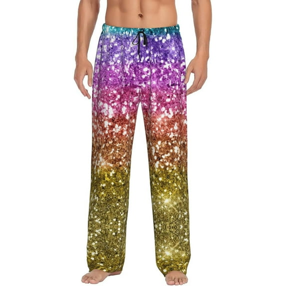 Kll Mens Pajama Pants For Men,Mens Lounge Pants,Funny Gifts For Men,Men'S Pajama Bottoms-Glitter Rainbow