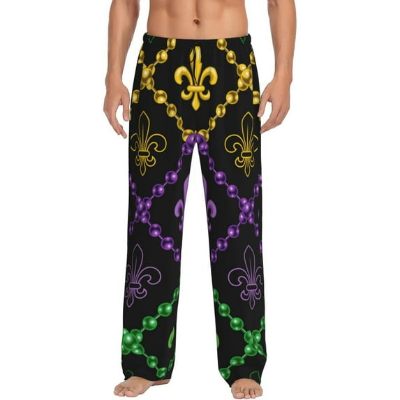Kll Mens Pajama Pants For Men,Mens Lounge Pants,Funny Gifts For Men,Men'S Pajama Bottoms-Mardi Gra Geometric