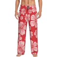 thumbnail image 1 of Kll Mens Pajama Pants For Men,Mens Lounge Pants,Funny Gifts For Men,Men'S Pajama Bottoms-Red Hibiscus Flower, 1 of 9