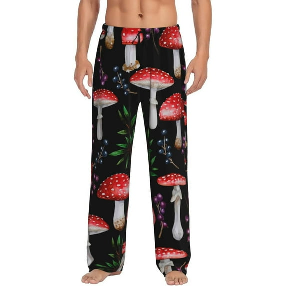 Kll Mens Pajama Pants For Men,Mens Lounge Pants,Funny Gifts For Men,Men'S Pajama Bottoms-Red Mushrooms