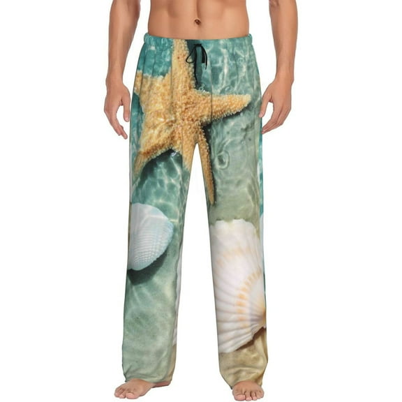 Kll Mens Pajama Pants For Men,Mens Lounge Pants,Funny Gifts For Men,Men'S Pajama Bottoms-Starfish And Seashell