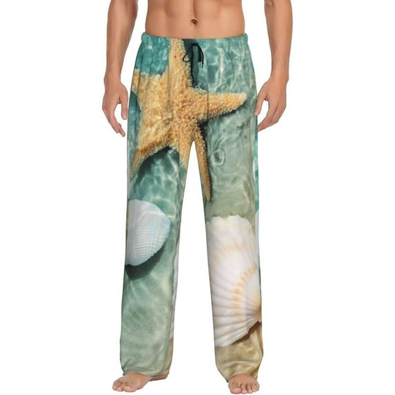 Kll Mens Pajama Pants For Men,Mens Lounge Pants,Funny Gifts For Men,Men'S Pajama Bottoms-Starfish And Seashell