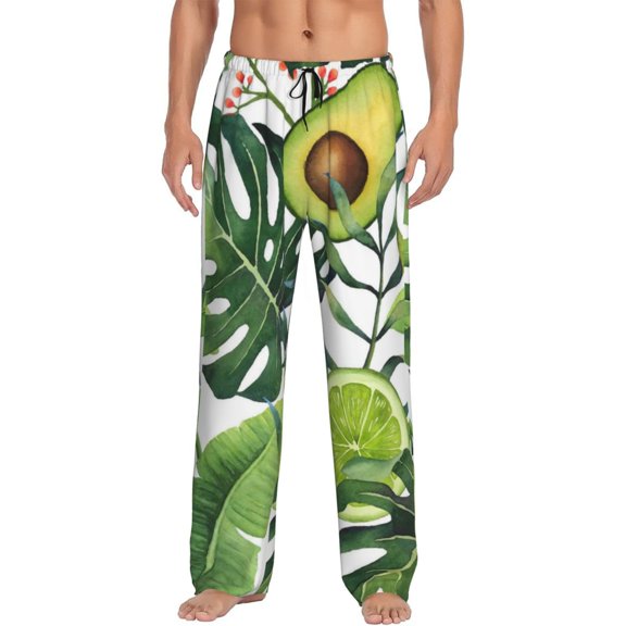 Kll Mens Pajama Pants For Men,Mens Lounge Pants,Funny Gifts For Men,Men'S Pajama Bottoms-Watercolor Green Tropical