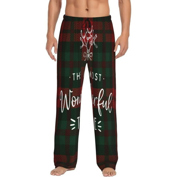 Kll Mens Pajama Pants For Men,Mens Lounge Pants,Funny Gifts For Men,Men'S Pajama Bottoms-Wonderful Time Christmas