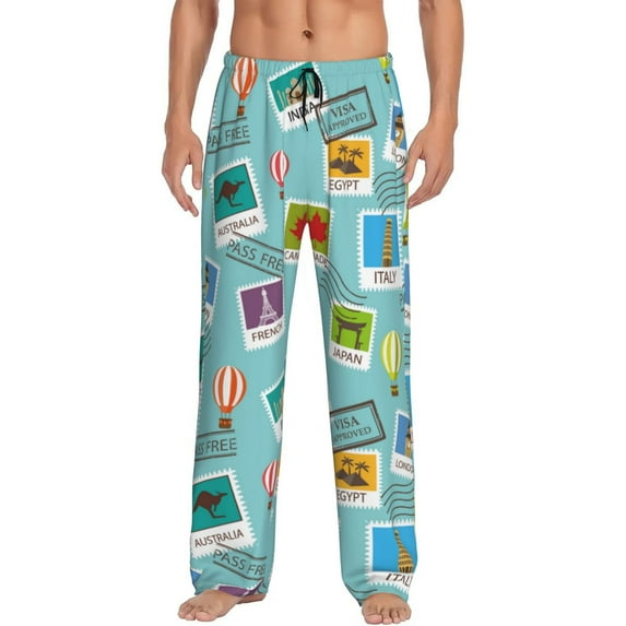 Kll Mens Pajama Pants For Men,Mens Lounge Pants,Funny Gifts For Men,Men'S Pajama Bottoms-World Travel1