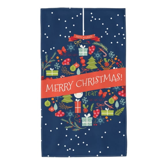 Kll Merry Christmas 1 Ultra Absorbent & Soft Hand Towels For Bath, Hand, Face, Gym And Spa-27.5x16in