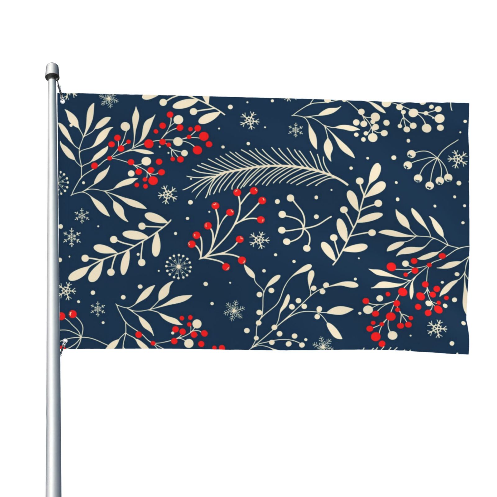 Kll Merry Christmas Winter Leaves Snowflakes Flag 4x6 Ft Parade Party ...