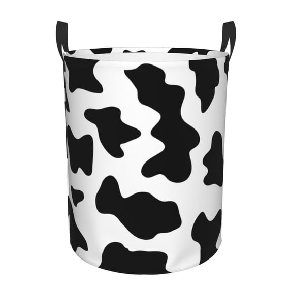 Kll Milk Cow Waterproof Foldable Laundry Hamper Bucket With Handles For Storage Bin,Kids Room,Home Organizer (Medium)