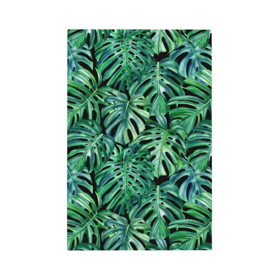 Kll Monstera Leaves Wall Plate,Gloss Finish,Standard Size 1 - 5" X 3", Polycarbonate Thermoplastic,Electric Receptacle Plug Covers
