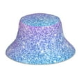 thumbnail image 1 of Kll Multicolor Glitter Bucket Hat For Women Men Packable Travel Beach Sun Hat Outdoor Rave Accessories Reflective Fisherman Cap, 1 of 9